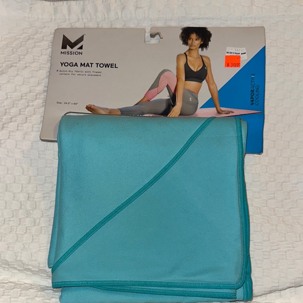 Mission Yoga Mat Towel in Blue